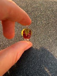 Image 3 of 3 leaf translucent Red Elvis Strawberry pendant 