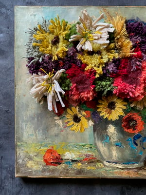 Image of altered perspective painting - bouquet no. 3