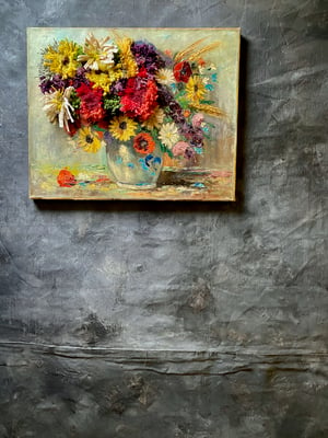 Image of altered perspective painting - bouquet no. 3