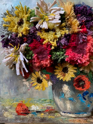 Image of altered perspective painting - bouquet no. 3