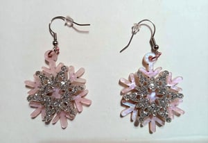 Image of Snowflake earrings (pink or blue) - LIMITED