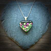 Image 3 of Chrysanthemum November Birth Flower Heart Pendant