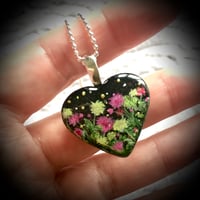 Image 4 of Chrysanthemum November Birth Flower Heart Pendant