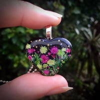Image 1 of Chrysanthemum November Birth Flower Heart Pendant
