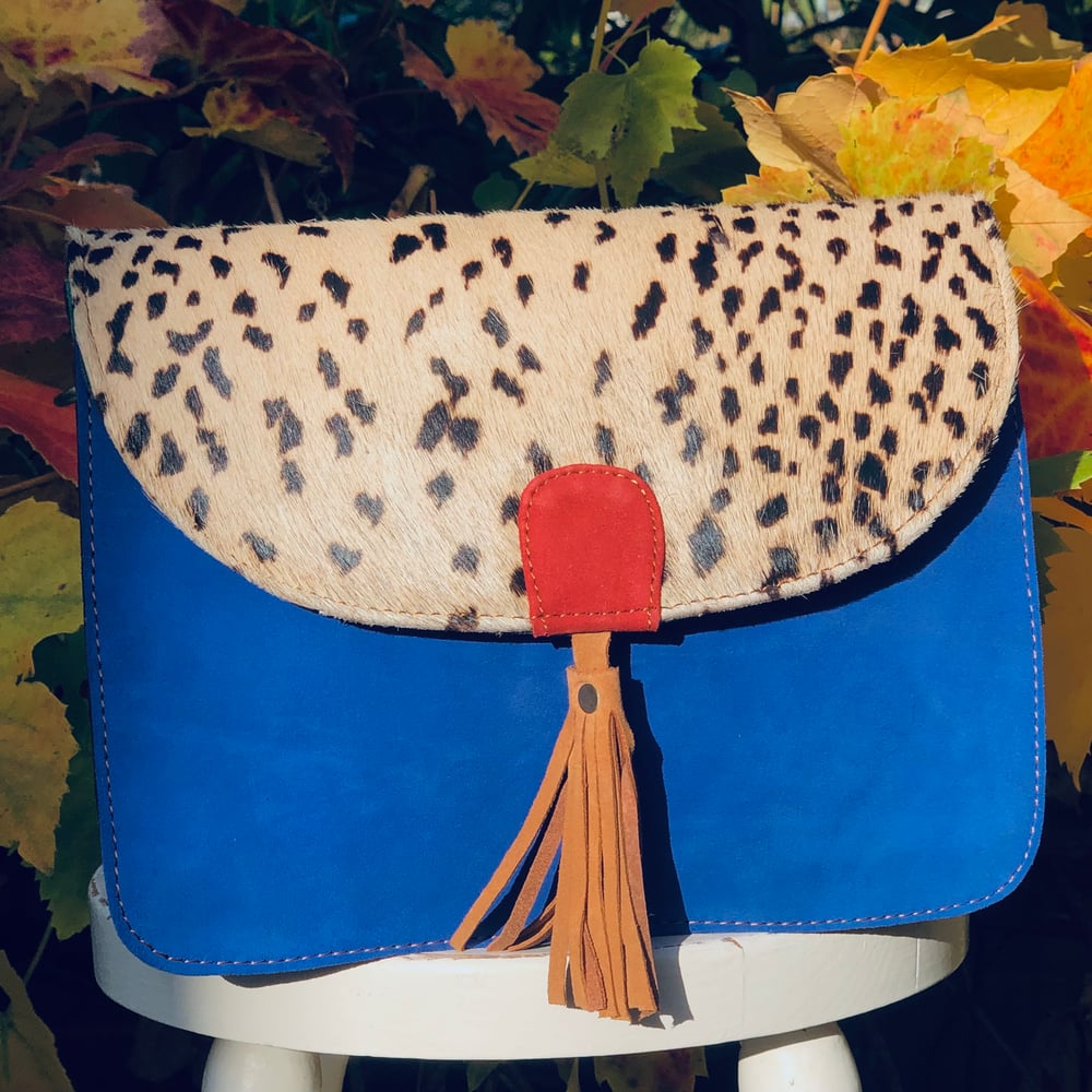 Image of Harlequin Collection - Recycled SUEDE tassel bag  #4A