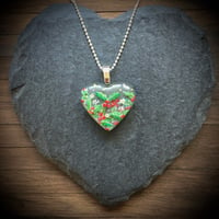 Image 3 of Holly December Birth Flower Heart Pendant