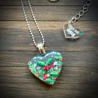 Image 1 of Holly December Birth Flower Heart Pendant