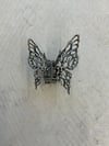 Butterfly metal hair clip dark silver 