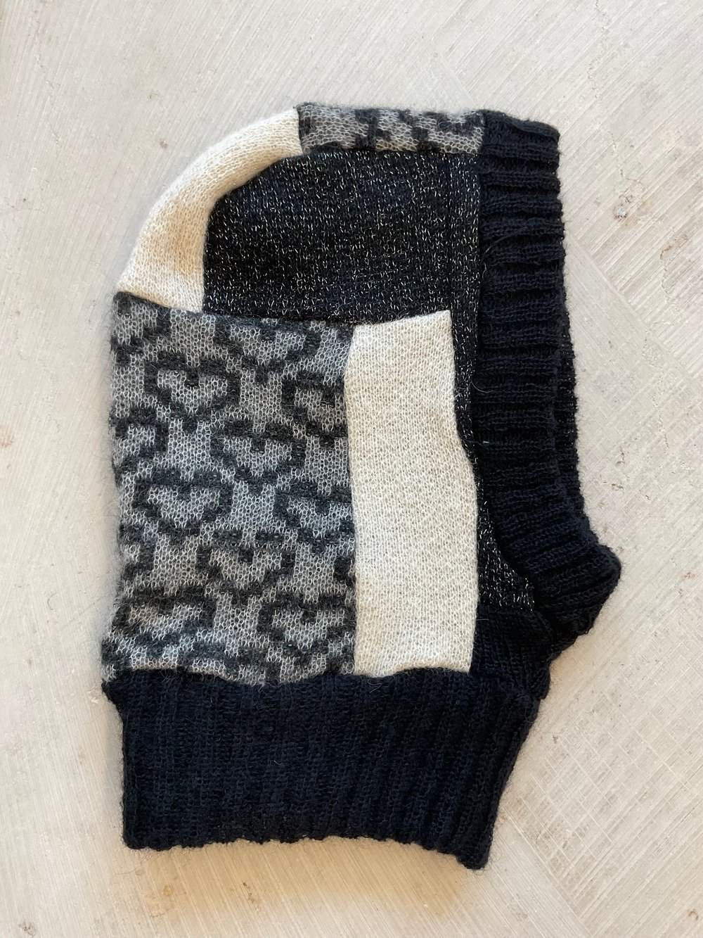 Patchwork balaclava mohair knit no 11.04