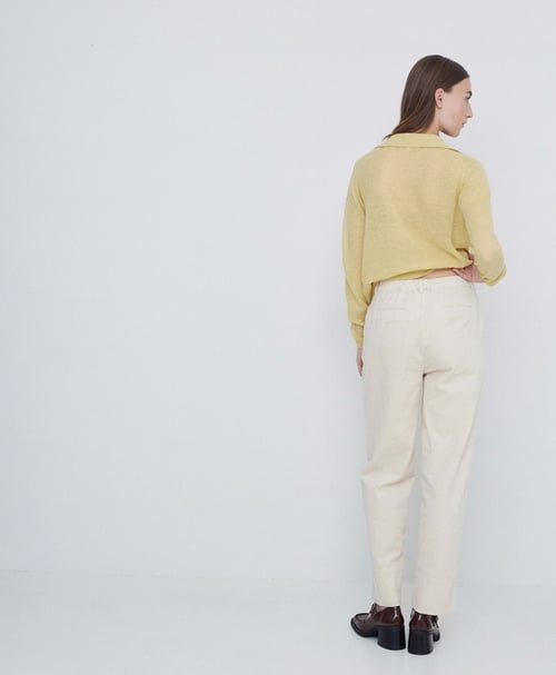 Image of 2-Pantalón recto beige pana