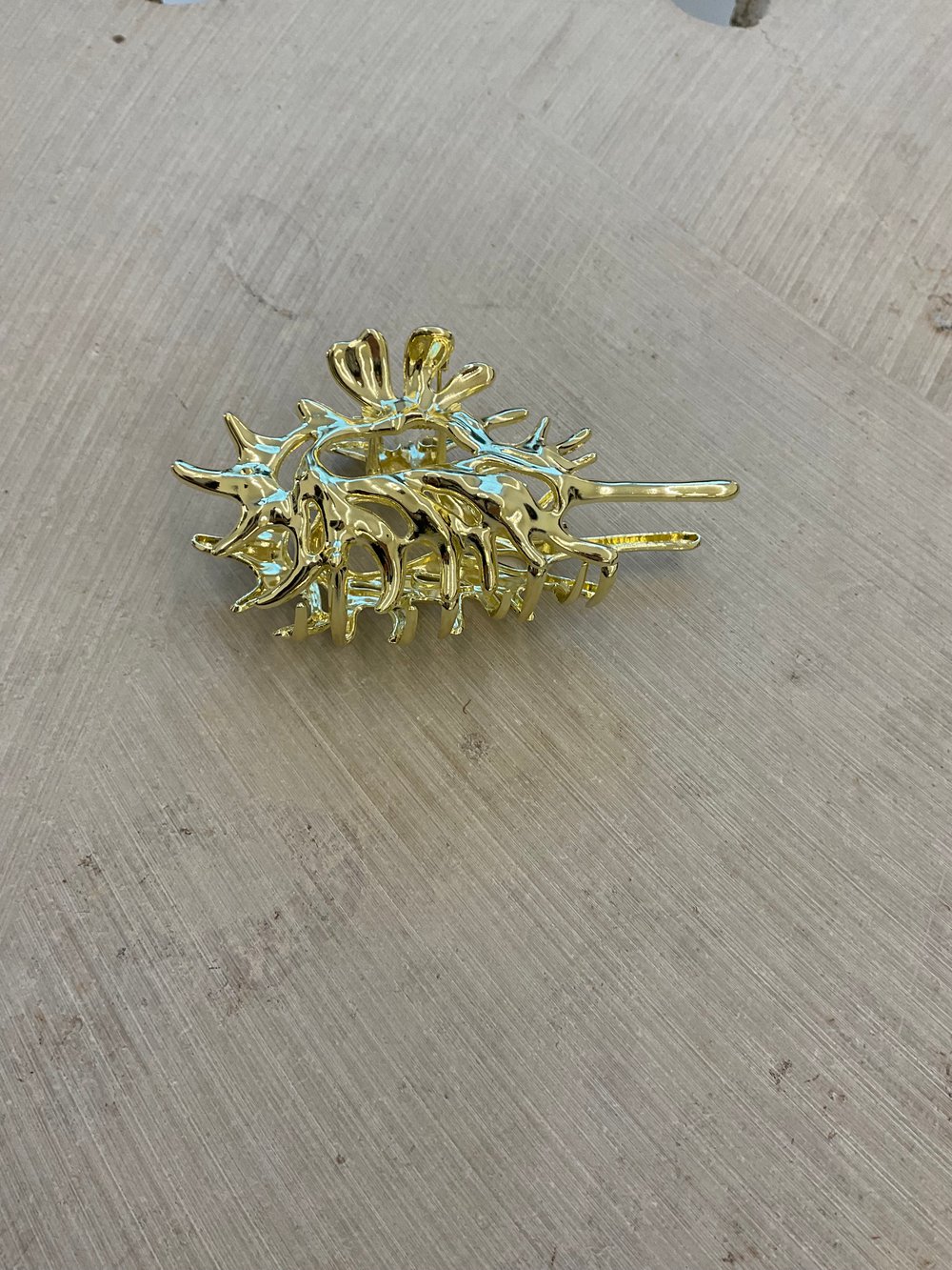 Gold metal hair claw 