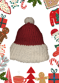 Handmade Loomed Warm and Cozy Santa Hat.