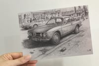 Image 1 of Repro carte postale 21x14,8cm, "Alfa Roméo Giulia 1972"