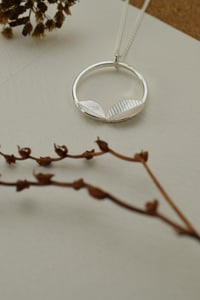 Image 1 of Double leaf silver necklace I Fold collection 