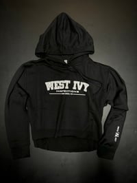 Image 2 of Black Crop Top Hoodie