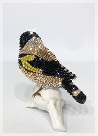 Image 2 of Fully Crystallised Goldfinch Figurine Bird Miniature