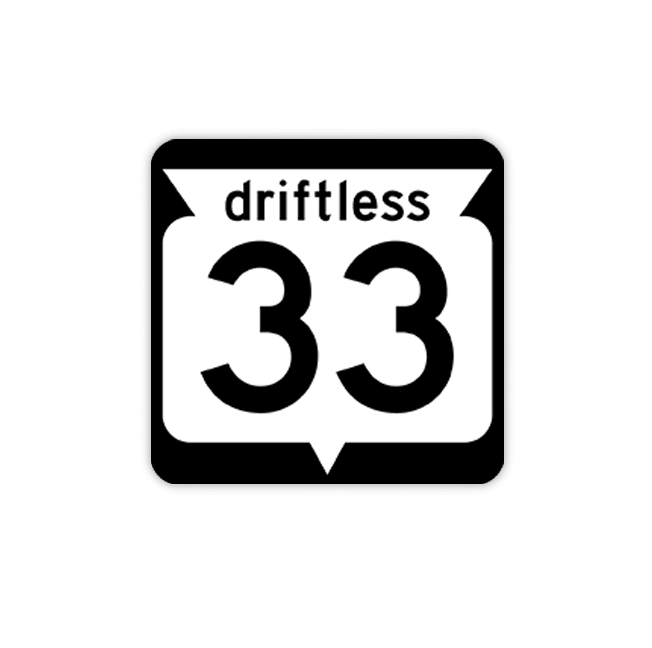 Image of driftless highway 33 sticker