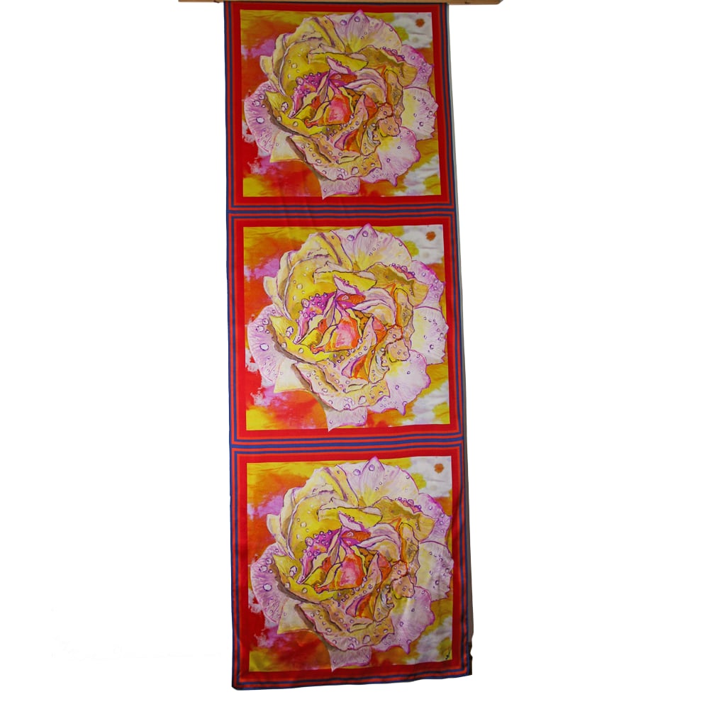 Image of Fading Pink Rose - Red navy boarder 