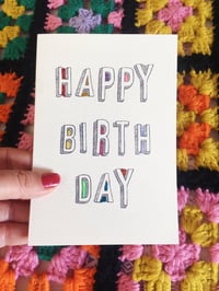Image 1 of Happy Birthday Typeface Card