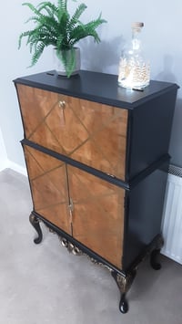Image 2 of Queen Anne Walnut Cocktail Cabinet.