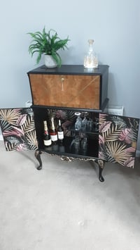 Image 5 of Queen Anne Walnut Cocktail Cabinet.