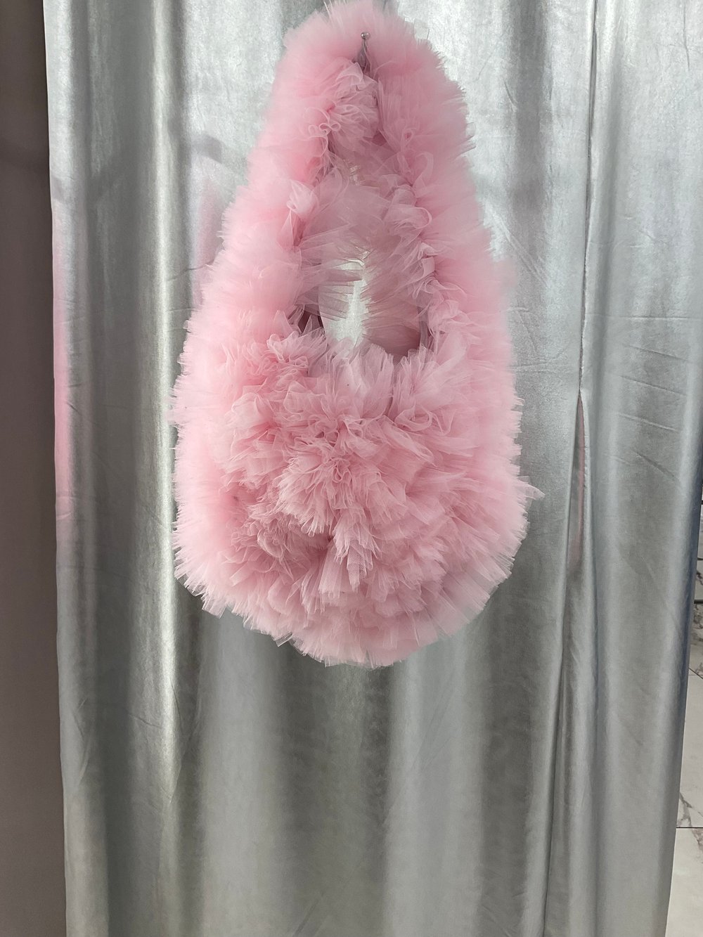 Candy pink tulle hobo bag Cloud