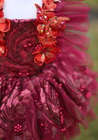 Image 3 of Amore burgundy deluxe outfit( with detachable crystal encrusted butterfly)