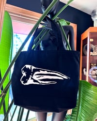 Image 1 of Large Zippered Screen Printed Tote Bag
