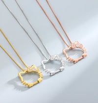 Image 3 of 925 Sterling Silver Necklace hello Kitty Cat Hollow Necklace Women/ Girl
