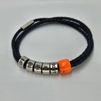 Image 1 of 3 strand wrist band - orange bead- DBAAH