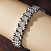 Image 2 of Mini Presidential Style Moissanite Bracelet