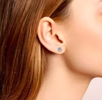 Image 3 of Diamond Earring 925 Sterling Silver Men Women Jewelry Round Cut GRA Certificate Moissanite