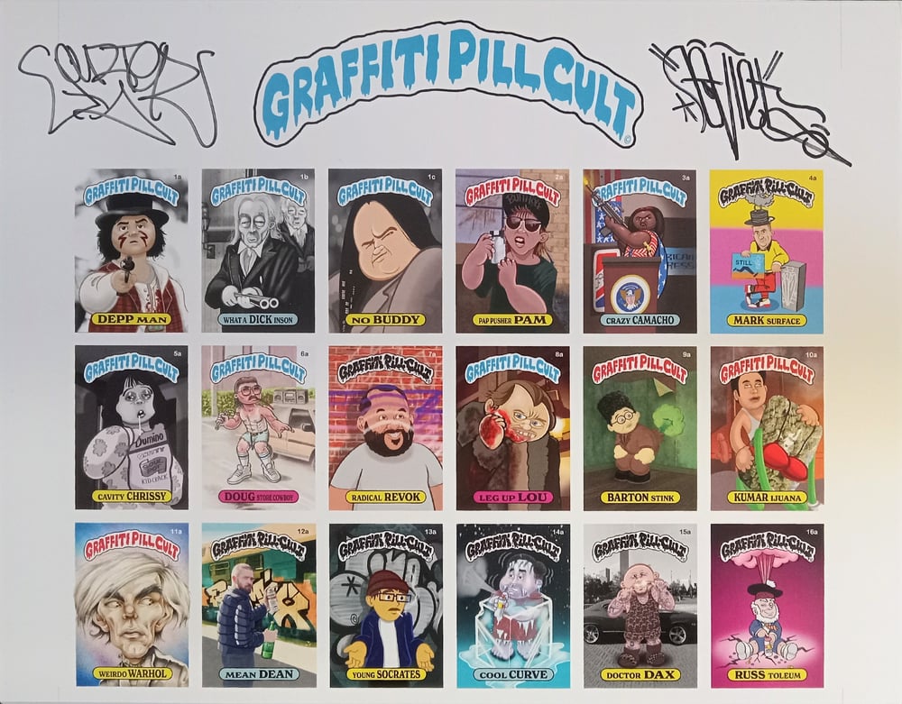 Image of GRAFFITI PILL CULT Autographed Uncut Sheet