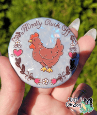 Image 3 of Kindly Cluck Off Pearl Finish Can Badge