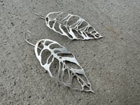 Image 6 of Monstera Esqueleto leaf earrings