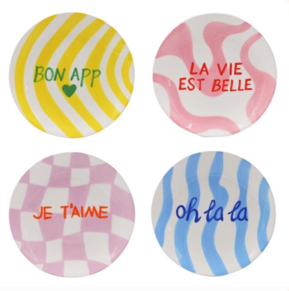 Image of Colourful set of ceramic plates