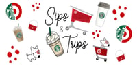 Image 2 of Sips and trips Double Sided UVDTF cup wrap 