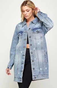 Image 1 of Distressed Denim Jacket