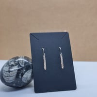 Image 1 of Silver Hand Made Bar Earrings Hammered finish- (MJ011)