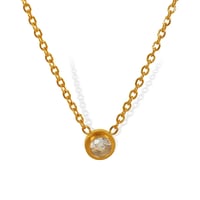 Image 3 of 18K Gold Plated Stainless Steel Stone Pendant Necklace