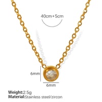 Image 4 of 18K Gold Plated Stainless Steel Stone Pendant Necklace