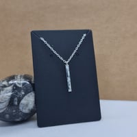 Image 3 of Silver Hand Made Bar Necklace Hammered finish- (MJ013)