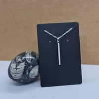 Image 3 of Silver Hand Made Bar Necklace Mirror Finish- (MJ014)