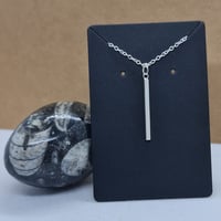 Image 2 of Silver Hand Made Bar Necklace Mirror Finish- (MJ014)