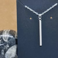 Image 1 of Silver Hand Made Bar Necklace Mirror Finish- (MJ014)