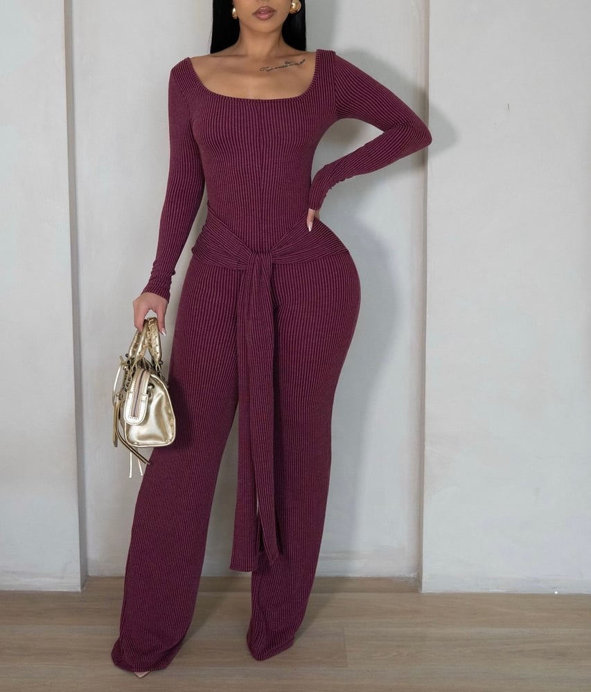 Image of Tie Front Jumpsuit 