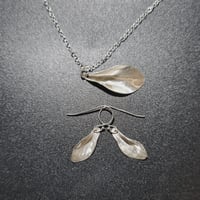 Image 3 of Silver Leaves Necklace and Earring Set (SJ074)