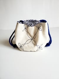 Image 2 of Kinchaku Drawstring Bag with Hand Embroidery