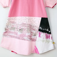 Image 5 of snowbunny pink winter patchwork adult L large XL extra courtneycourtney short sleeve zipper pullover