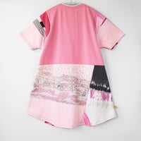 Image 9 of snowbunny pink winter patchwork adult L large XL extra courtneycourtney short sleeve zipper pullover